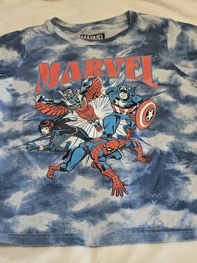 Marvel Kids Blue Tie-Dye Superhero Costume Shirt
